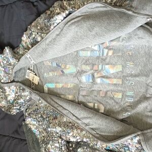 Victoria's Secret PINK 2013 Sequin Reversible Fashion Show Hoodie Sm NWT